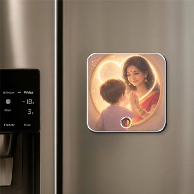 Heart Touching Personalized Musical Fridge Magnet for Mom Rechargeable Photo & Song Gift Magnet